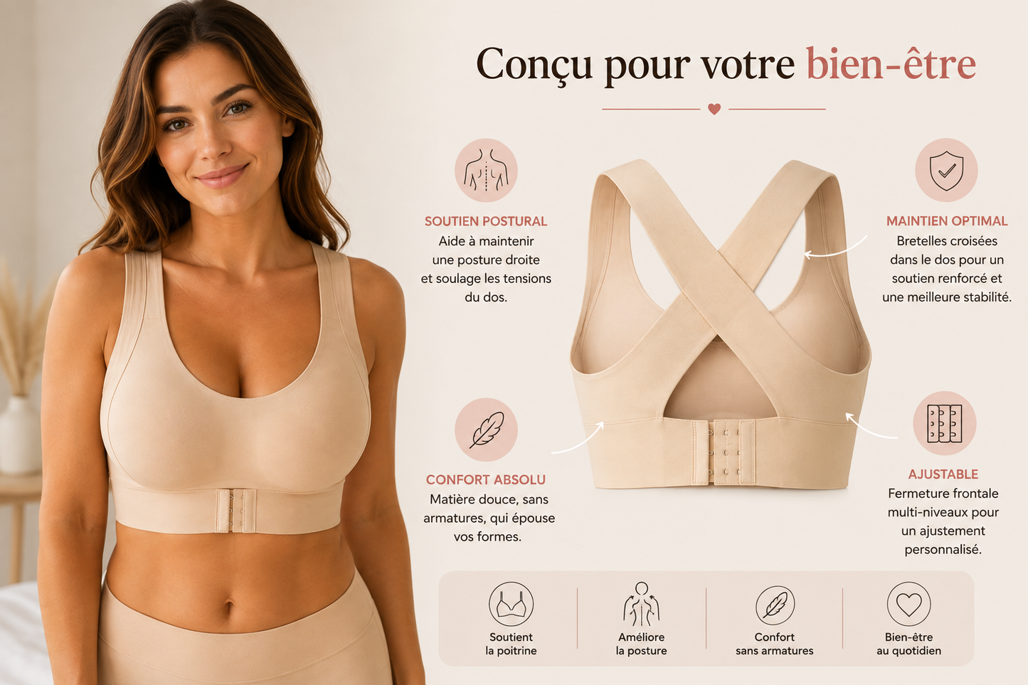 Soutien-gorge correcteur de posture Boobelia